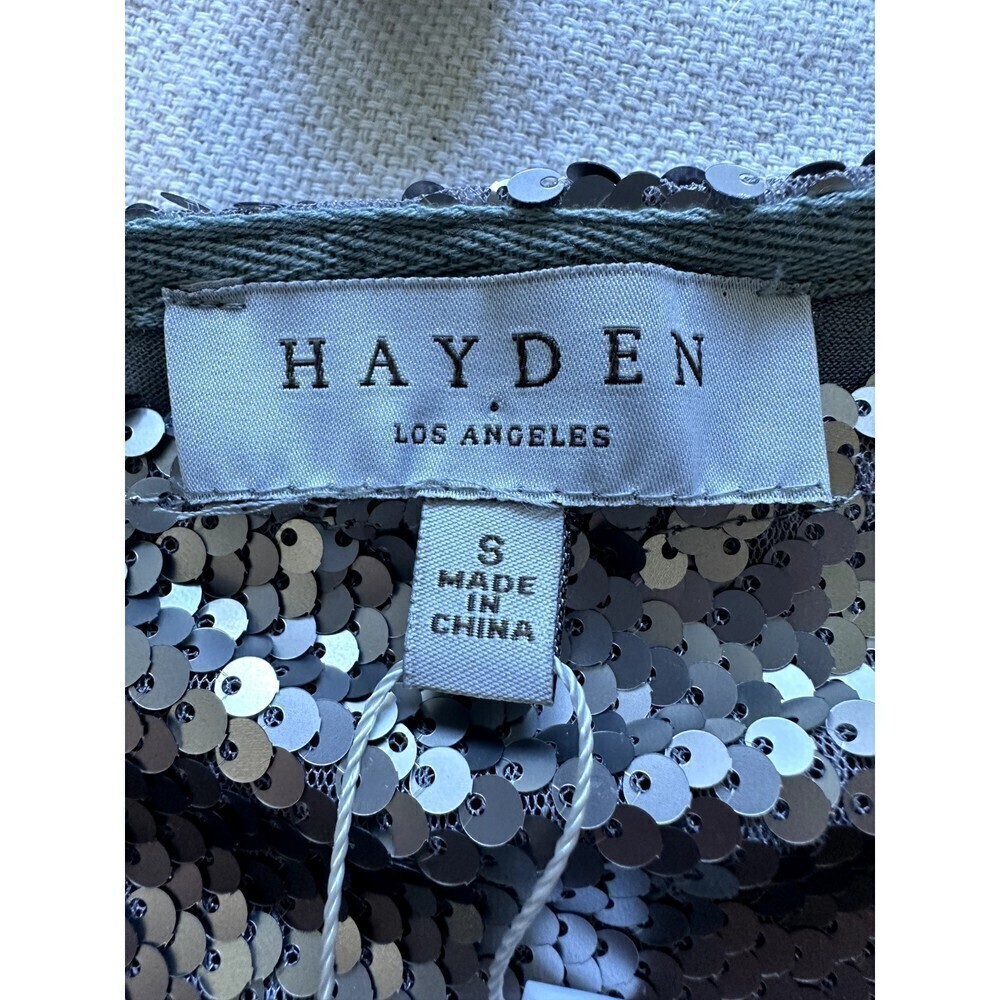 Hayden Los Angeles Silver Sequin Top Woman's Size S cocktail event holiday glam - Picture 2 of 16